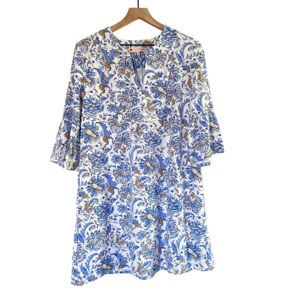 Jude Connally Blue Floral Paisley Jude Cloth Mini Dress Mesium